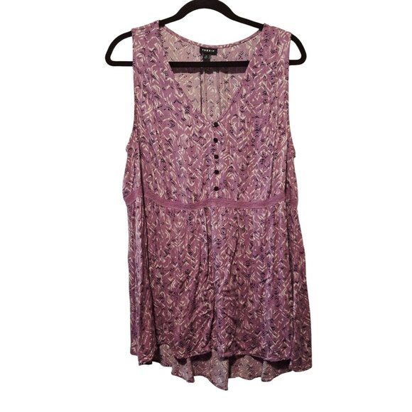 Torrid Womens Sleeveless Purple Babydoll Button-Front Tunic Liquid Knit Size 2 - Picture 1 of 10